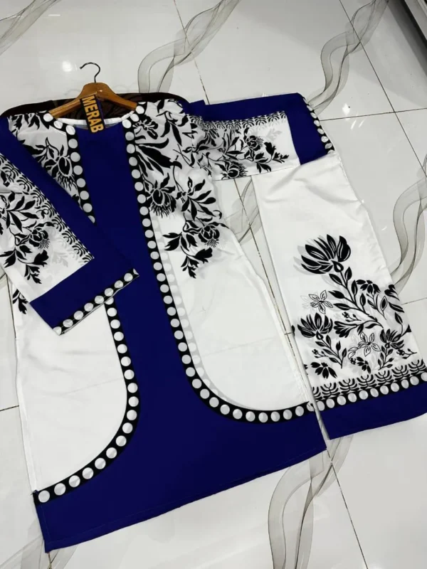 Blue & Cream Swiss Lawn 2-Piece Eid Set