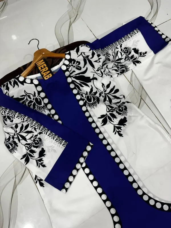 Blue & Cream Swiss Lawn 2-Piece Eid Set