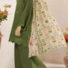 Green Chikankari 3-Piece Suit for Weddings Eid