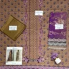 Purple Embroidered Kurta Set with Shawl for Women