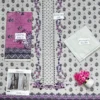 Grey Printed Dobby Lawn 3Pcs Women Suit