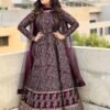Women Katan Silk Printed Maxi 3 Piece Suit