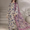 Off White Digital Print Lawn 3Pcs Set