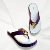 Women's Purple Rhinestone Thong Sandals