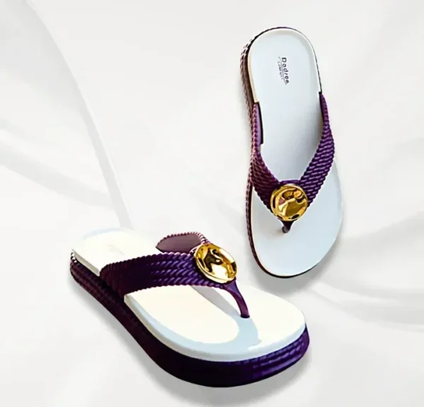 Women's Purple Rhinestone Thong Sandals