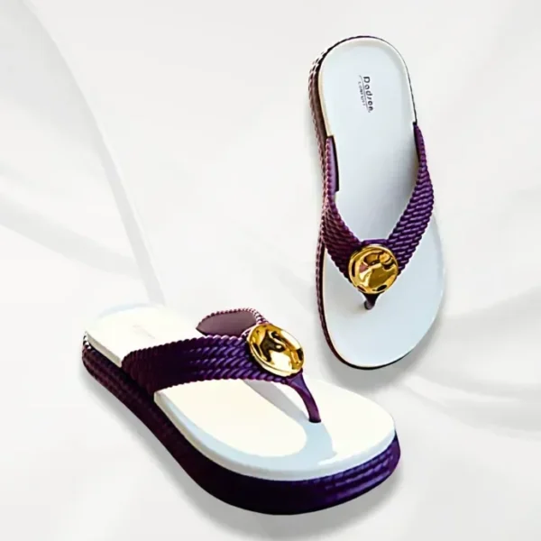 Women's Purple Rhinestone Thong Sandals