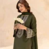 3 Pcs Women's Stitched Cotton Embroidered Suit
