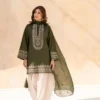 3 Pcs Women's Stitched Cotton Embroidered Suit