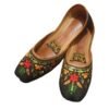 Women PU Leather Embroidered Khussas Red Green Gold