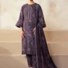Purple Floral Lawn 3P Suit for Women