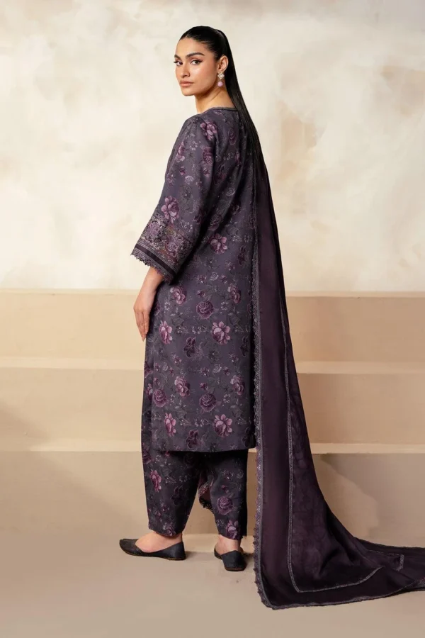 Purple Floral Lawn 3P Suit for Women