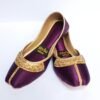 Purple Khussas with Gold Embroidery Slip-On