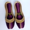 Purple Khussas with Gold Embroidery Slip-On