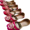Women's Pink Velvet Khussas with Rhinestone Embellishments