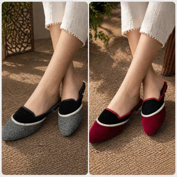 Elegant Black Flat Mules for Women