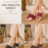 Maroon Leather Strap Slippers for Women