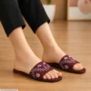 Velora Threadwork Comfort Slides - 065 - Maroon