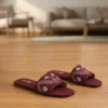 Velora Threadwork Comfort Slides - 065 - Maroon