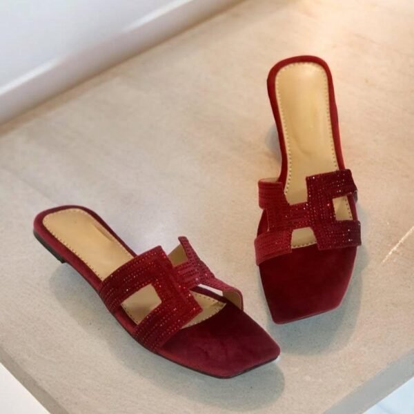 Maroon Suede Women's Flats Size 6-10